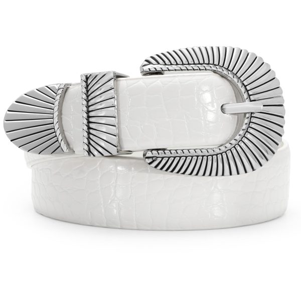 XZQTIVE Women Fashion Leather Belt for Jeans Pants Dress with Vintage Silver Buckle XZQTIVE Women Fashion Leather Belt for Jeans Pants Dress with Vintage Silver Buckle