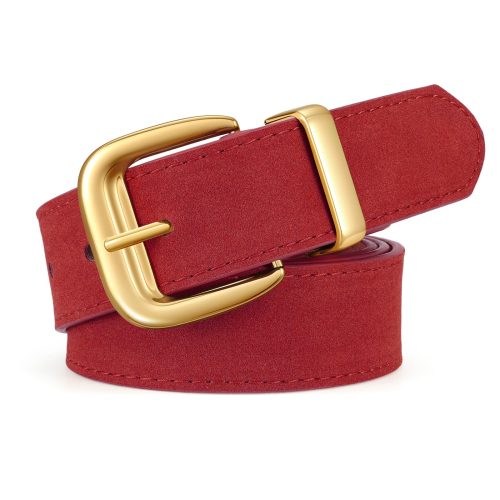 XZQTIVE Women Suede Belt for Jeans Dresses Fashion Retro Gold Buckle Ladies Waist Belts XZQTIVE Women Suede Belt for Jeans Dresses Fashion Retro Gold Buckle Ladies Waist Belts
