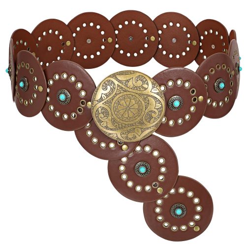 XZQTIVE Western PU Leather Belts for Woman Concho Cowgirl Cowboy Disc Belt for Ladies Wide Boho Country Waist Belts for Dress XZQTIVE Western PU Leather Belts for Woman Concho Cowgirl Cowboy Disc Belt for Ladies Wide Boho Country Waist Belts for Dress